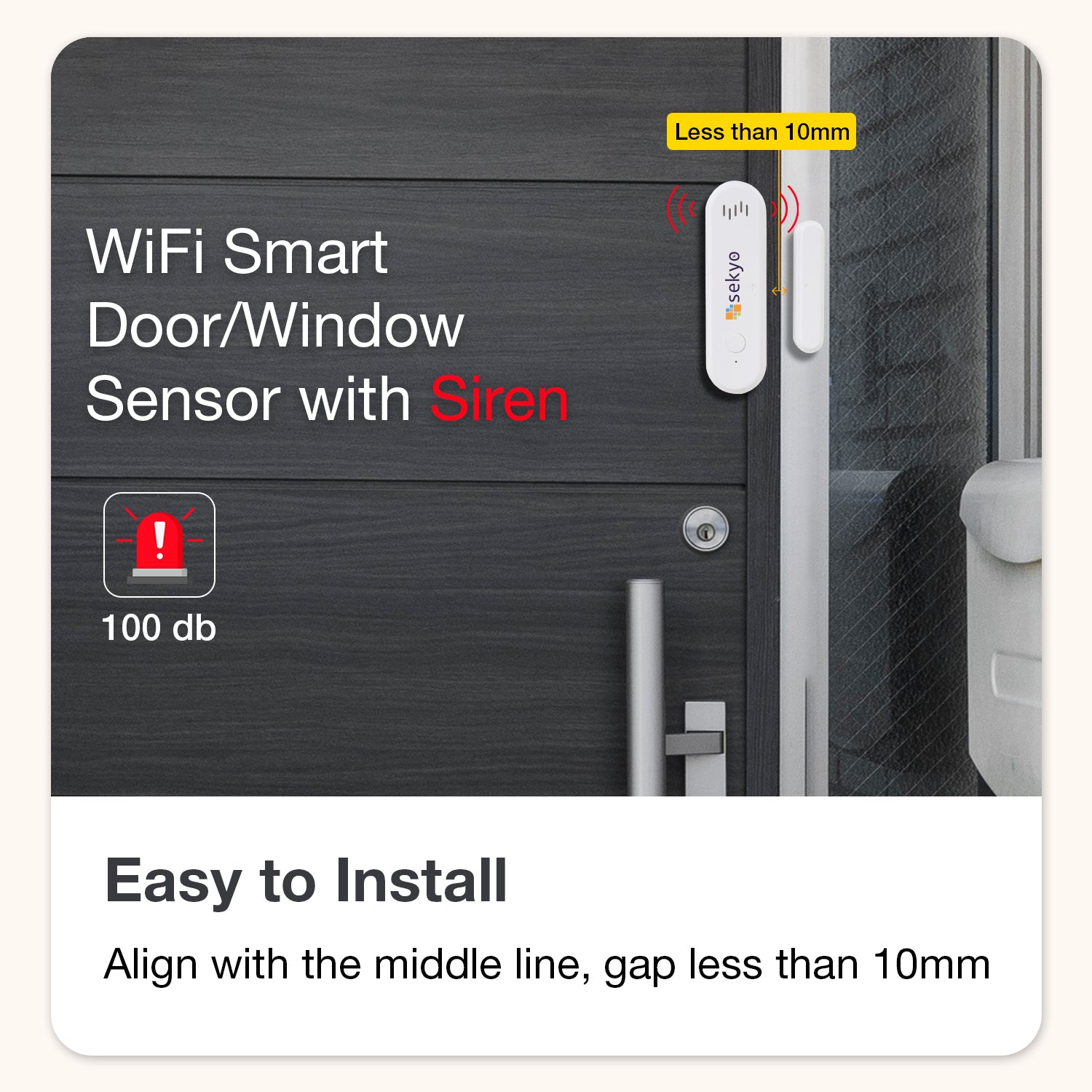 WiFi Smart Door/Window Sensor With Siren - SEKYO INNOVATIONS PRIVATE LIMITED