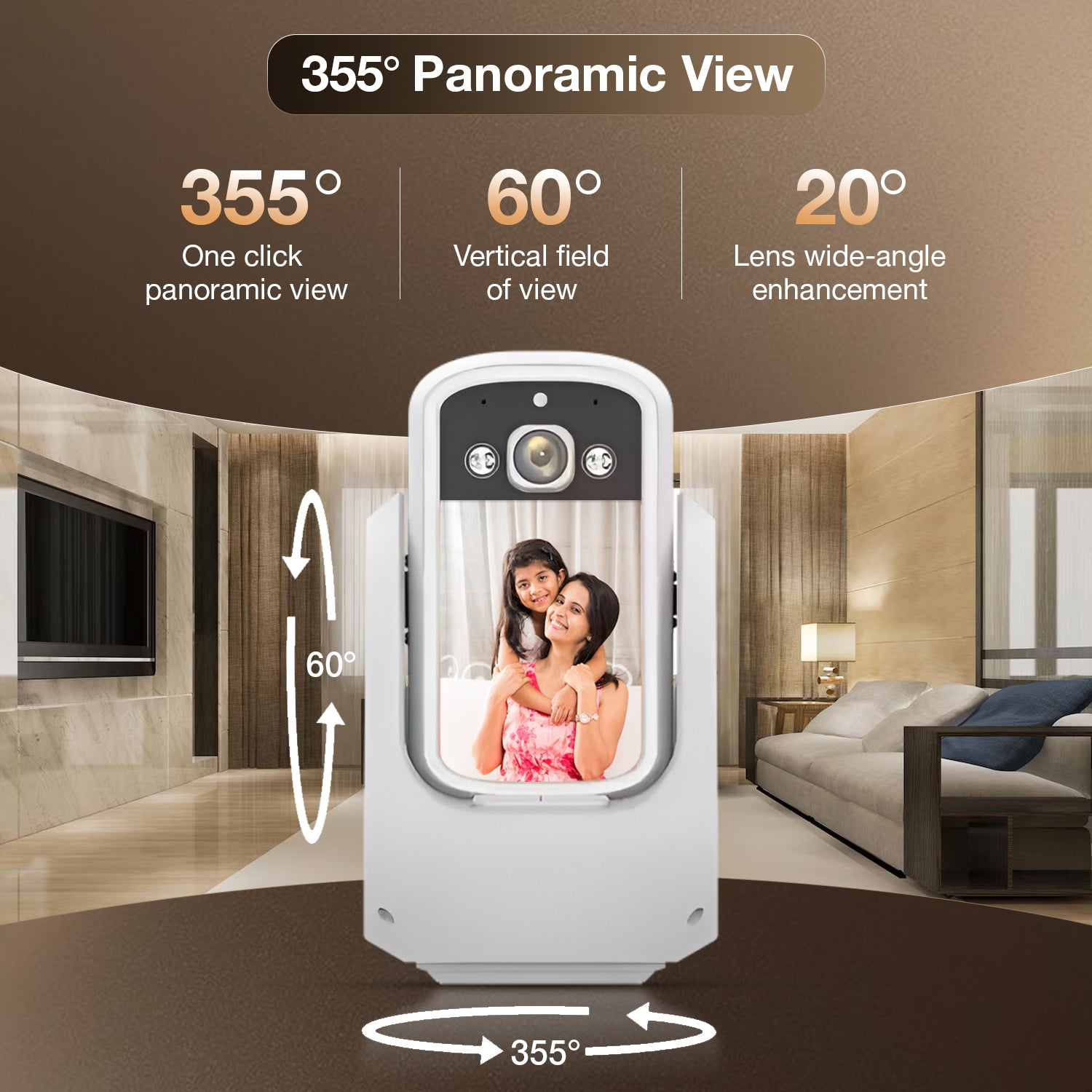 WiFi Video Calling CCTV Camera with 2.8" Screen | 1 Click Call, 2 Way Talk | Motion Detector, Night Vision, App Alert | Indoor Baby/Elderly/Maid Live Monitoring | CCTV with Screen