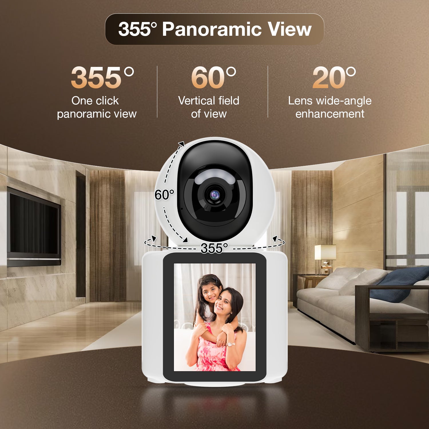 WiFi Video Calling CCTV Camera with 2.8" Screen | 1 Click Call, 2 Way Talk | Motion Detector, Night Vision, App Alert | Indoor Baby/Elderly/Maid Live Monitoring | CCTV with Screen