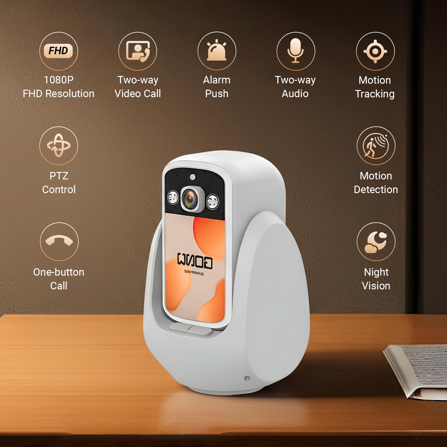 WiFi Video Calling CCTV Camera with 2.8" Screen | 1 Click Call, 2 Way Talk | Motion Detector, Night Vision, App Alert | Indoor Baby/Elderly/Maid Live Monitoring | CCTV with Screen