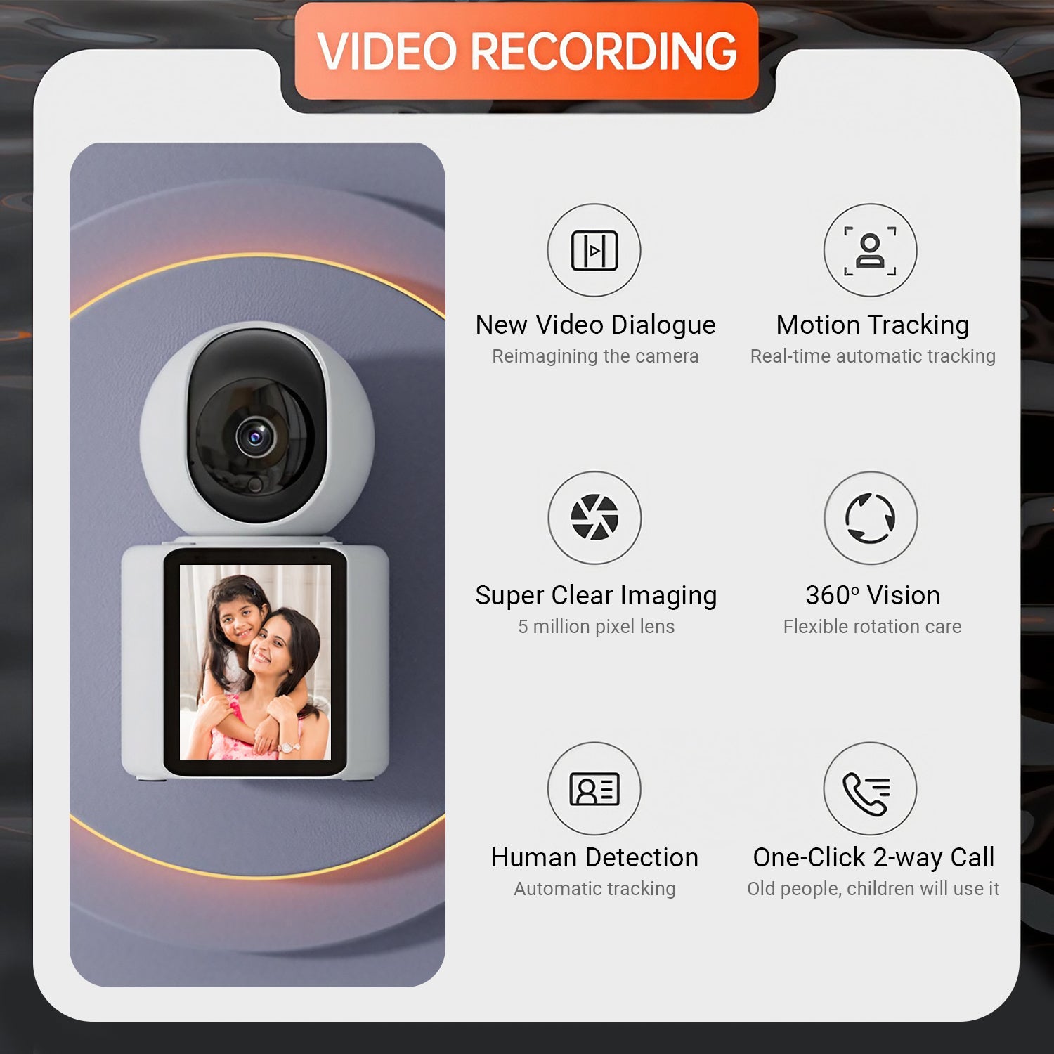 Sekyo WiFi Video Calling CCTV Camera with Screen | Live Monitoring