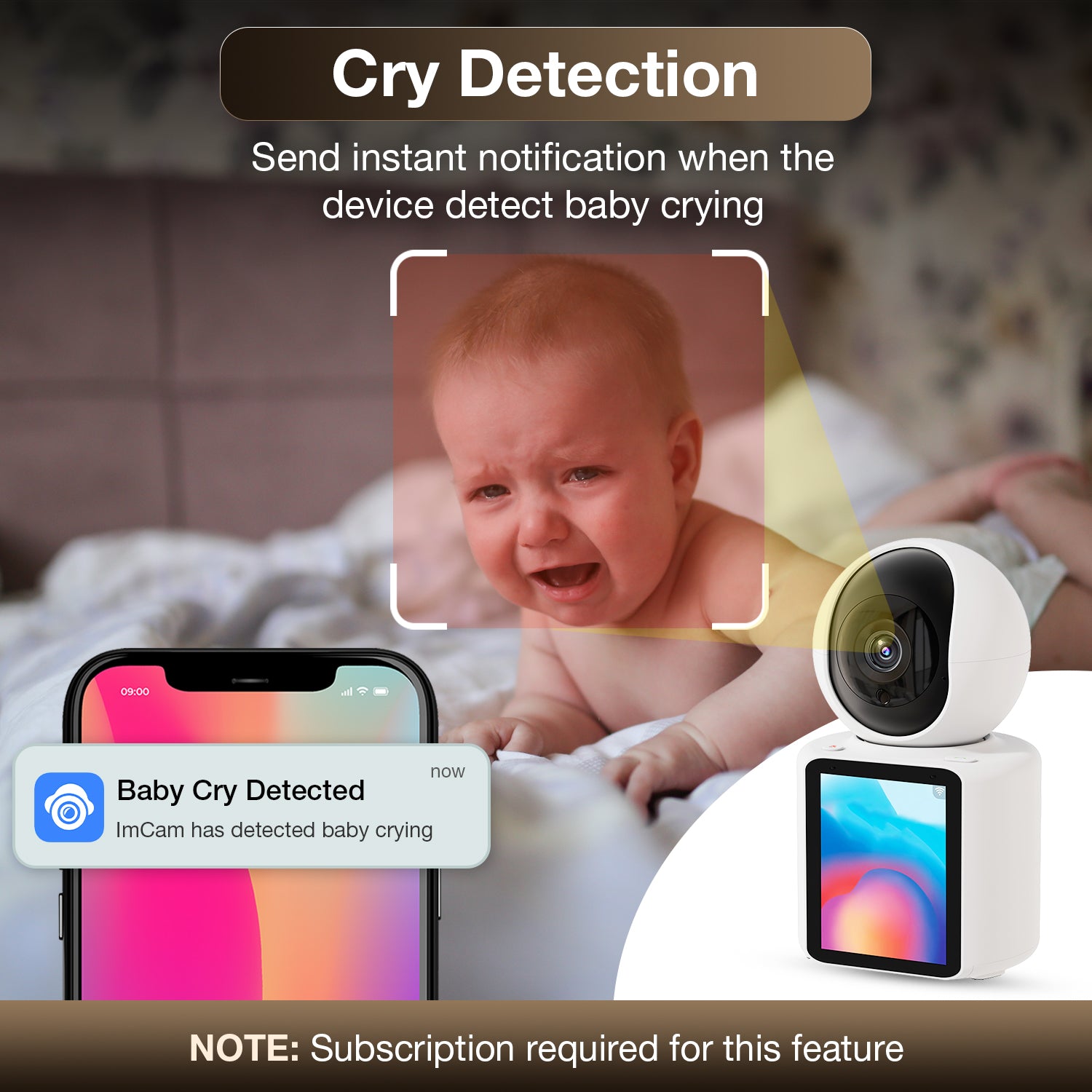WiFi Video Calling CCTV Camera with 2.8" Screen | 1 Click Call, 2 Way Talk | Motion Detector, Night Vision, App Alert | Indoor Baby/Elderly/Maid Live Monitoring | CCTV with Screen