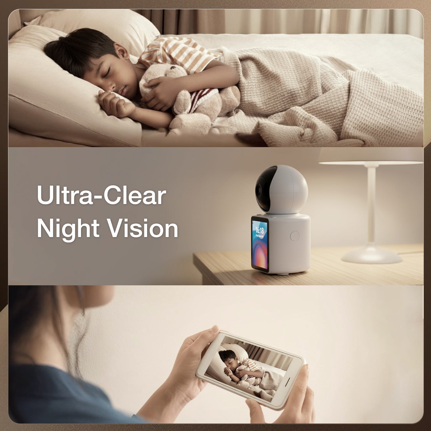 WiFi Video Calling CCTV Camera with 2.8" Screen | 1 Click Call, 2 Way Talk | Motion Detector, Night Vision, App Alert | Indoor Baby/Elderly/Maid Live Monitoring | CCTV with Screen