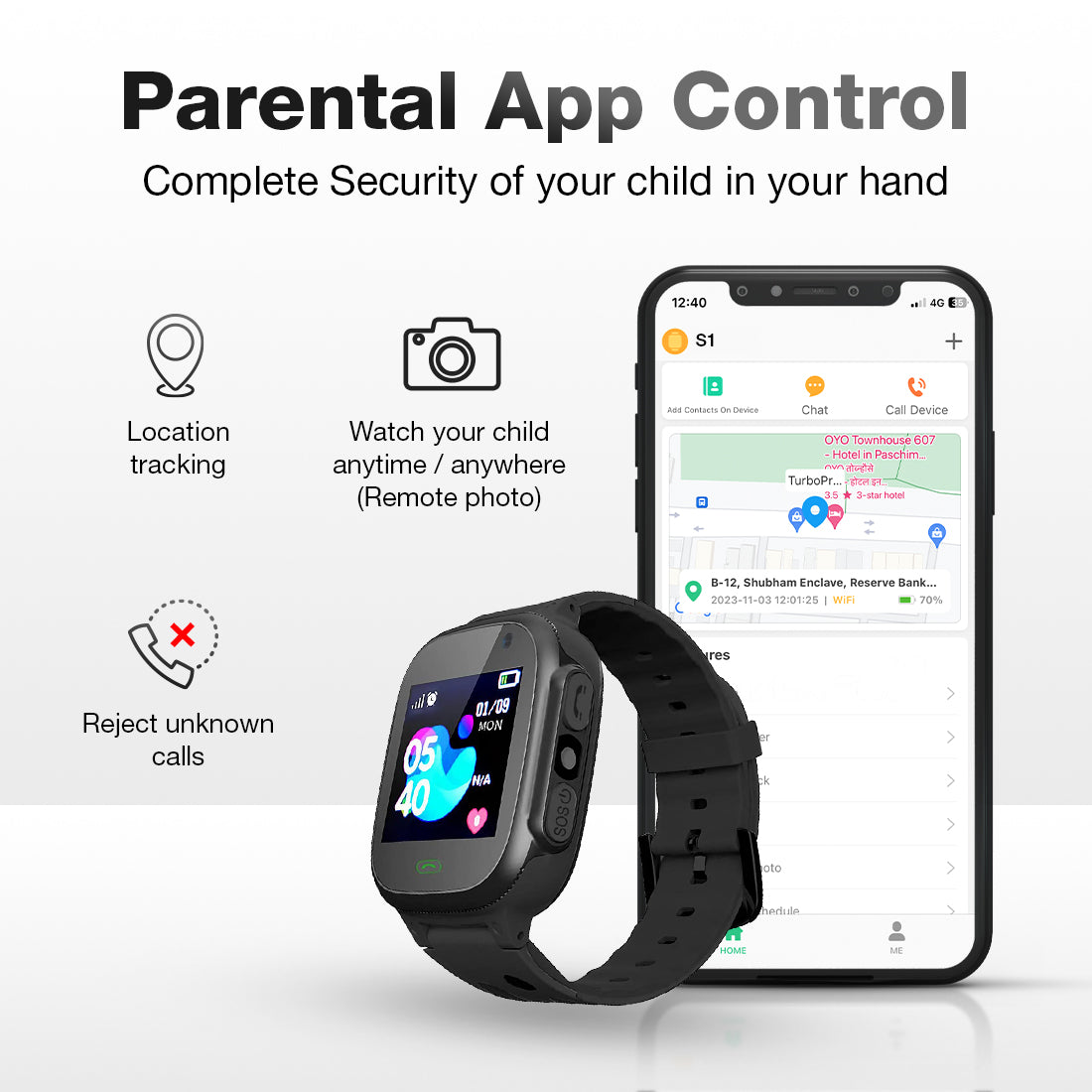 Sekyo S1 Kids Smart Watch with parental control app