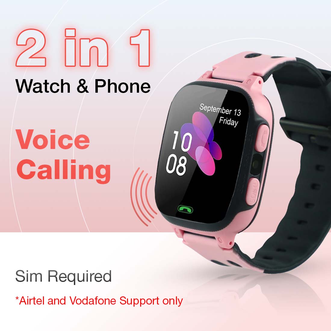 Sekyo S1 Kids Smart Watch pink and black