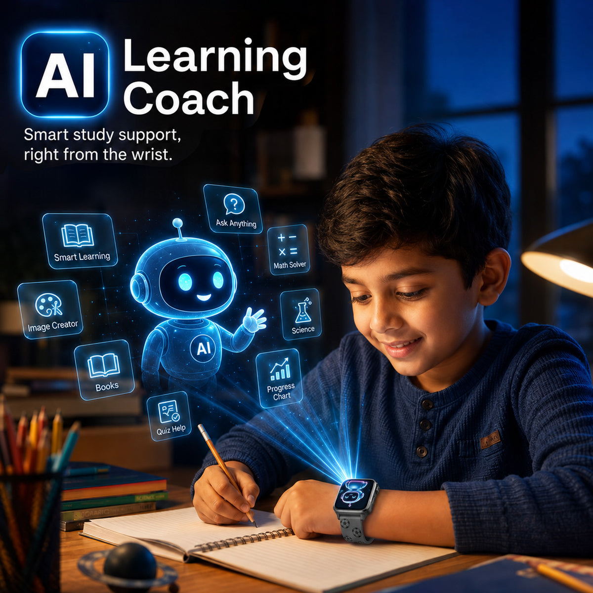 Neo Fit Kids Smartwatch (Ai Learning + Health Sensor)