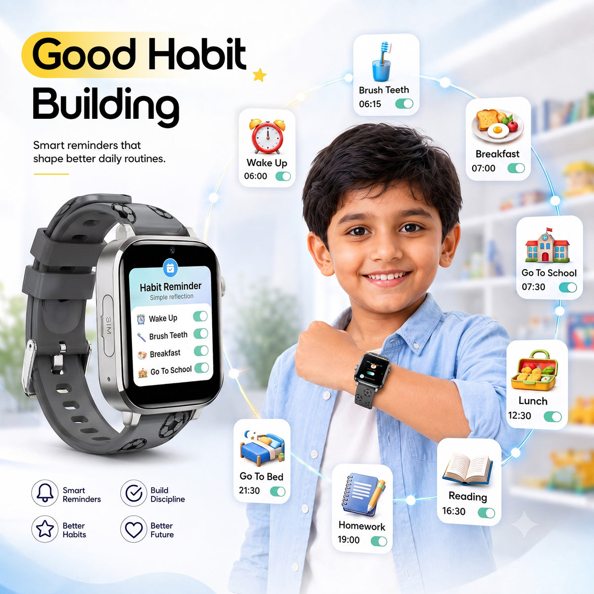 Neo Fit Kids Smartwatch (Ai Learning + Health Sensor)