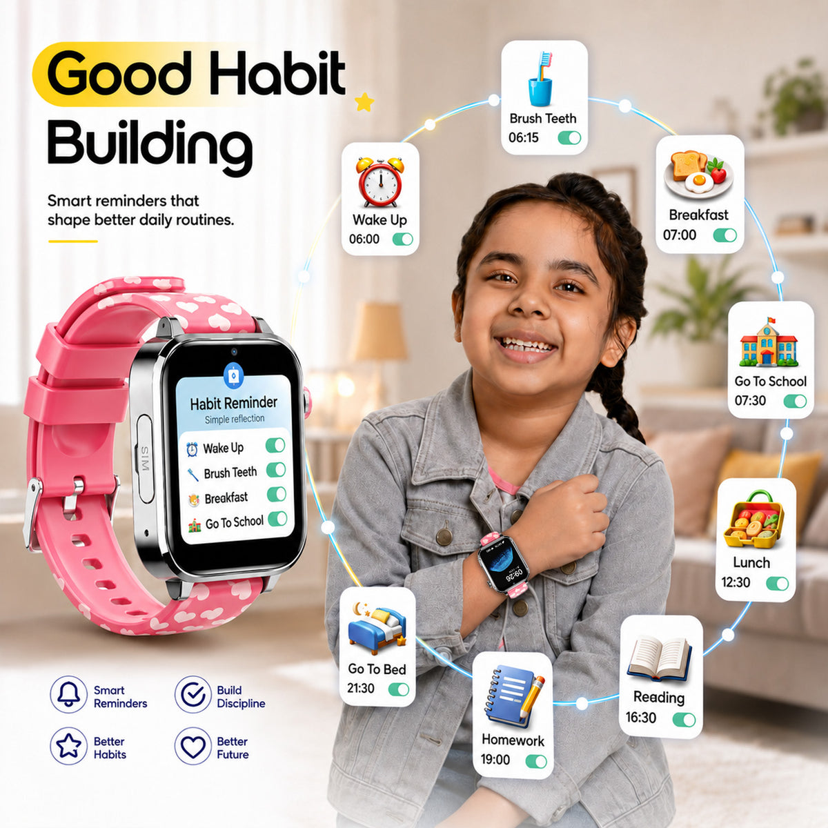 Neo Fit Kids Smartwatch (Ai Learning + Health Sensor)