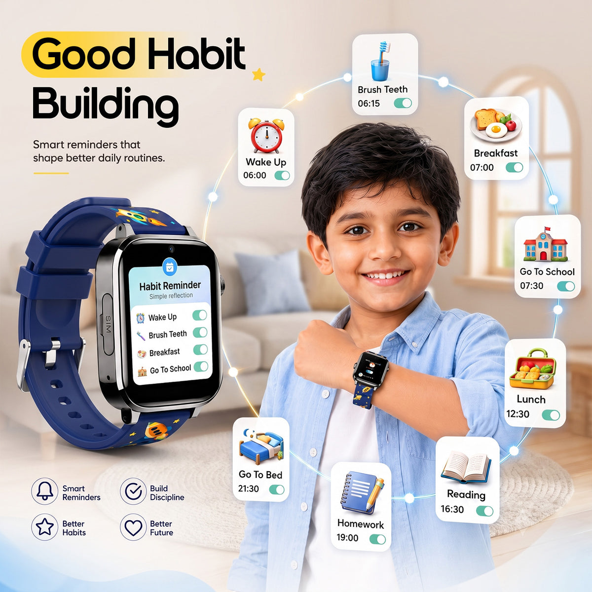 Neo Fit Kids Smartwatch (Ai Learning + Health Sensor)