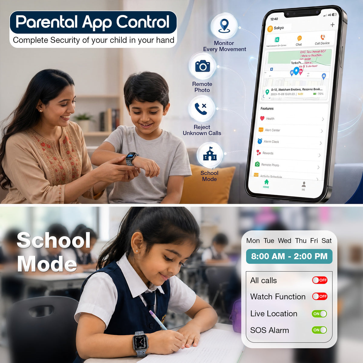 Neo Fit Kids Smartwatch (Ai Learning + Health Sensor)