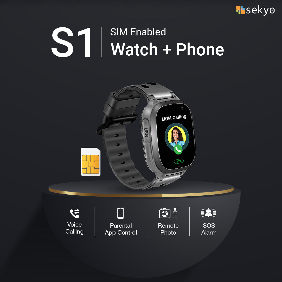 Sekyo S1 Kids Smart Watch with sim enabled